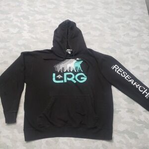 LRG Sweatshirt Mens XL Black Hoodie Pocket Pull Over